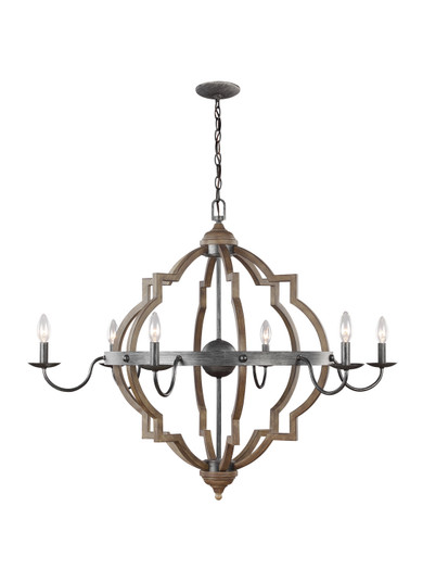 Socorro Six Light Chandelier in Stardust (1|3224906EN846)