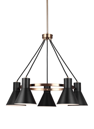 Towner Five Light Chandelier in Satin Brass (1|3141305EN3848)