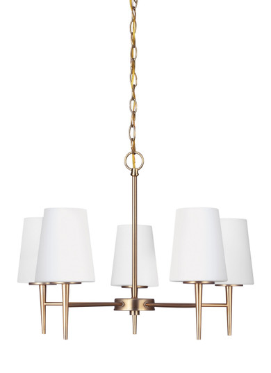 Driscoll Five Light Chandelier in Satin Brass (1|3140405EN3848)