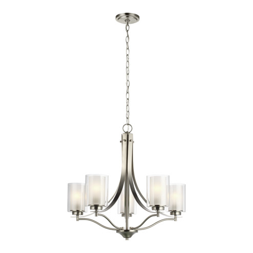 Elmwood Park Five Light Chandelier in Brushed Nickel (1|3137305962)