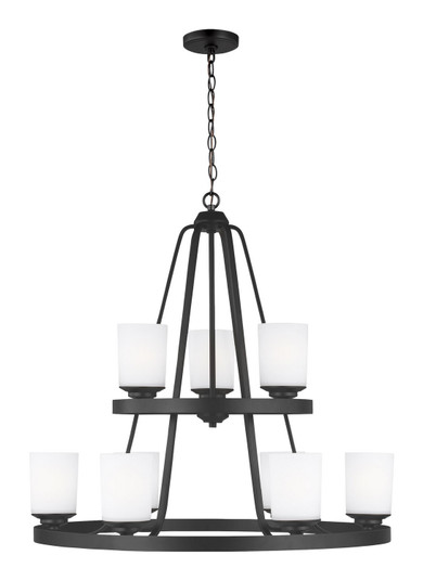 Kemal Nine Light Chandelier in Midnight Black (1|3130709EN3112)