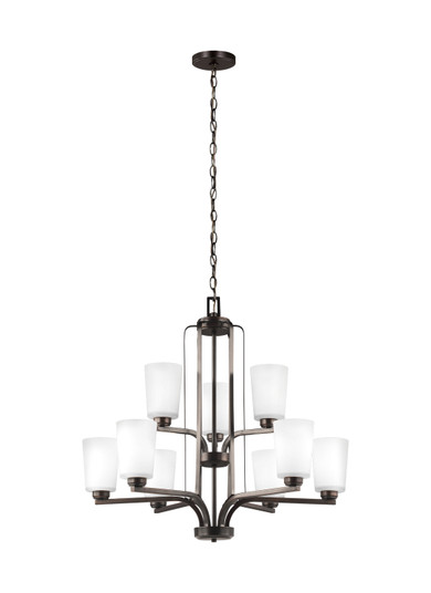 Franport Nine Light Chandelier in Bronze (1|3128909EN3710)