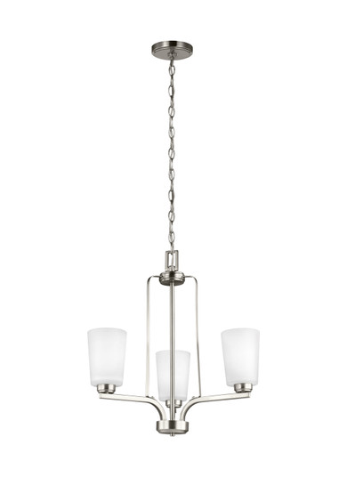 Franport Three Light Chandelier in Brushed Nickel (1|3128903EN3962)