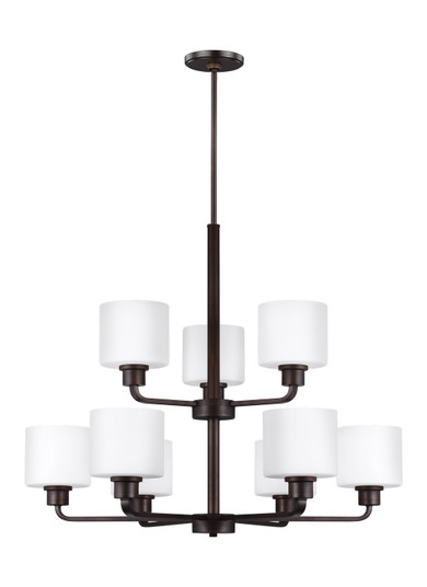 Canfield Nine Light Chandelier in Bronze (1|3128809710)
