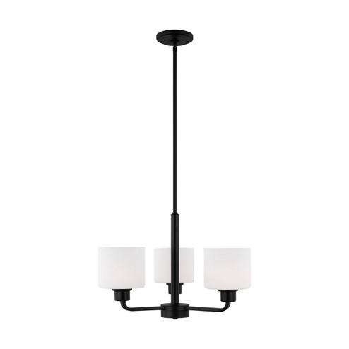 Canfield Three Light Chandelier in Midnight Black (1|3128803EN3112)