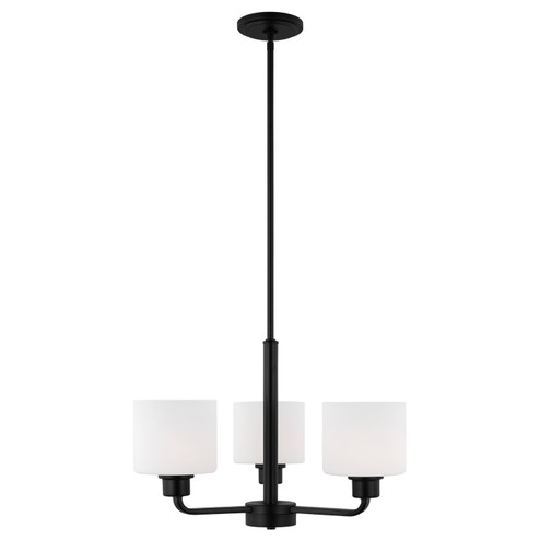 Canfield Three Light Chandelier in Midnight Black (1|3128803112)