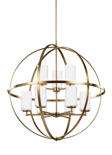 Alturas Nine Light Chandelier in Satin Brass (1|3124609848)