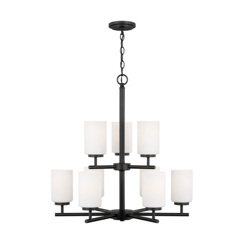 Oslo Nine Light Chandelier in Midnight Black (1|31162112)