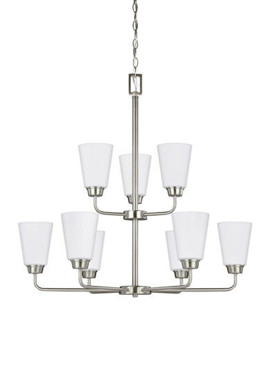 Kerrville Nine Light Chandelier in Brushed Nickel (1|3115209EN3962)