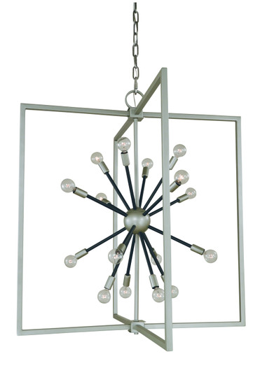 Pyxis 16 Light Chandelier in Satin Pewter/Matte Black (8|L1146SPMBLACK)