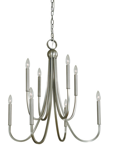 Alexandria Eight Light Chandelier in Brushed Nickel (8|L1129BN)