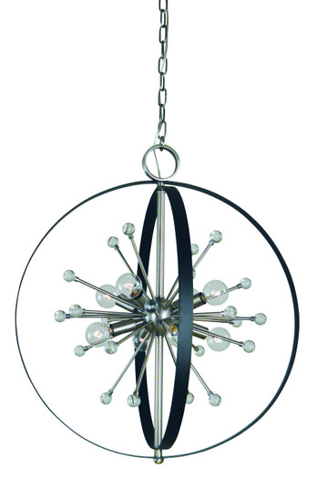 Nucleus Eight Light Chandelier in Brushed Nickel with Matte Black Accents (8|L1108BNMBLACK)