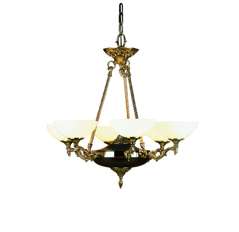 Napoleonic Six Light Chandelier in French Brass (8|8406FB)