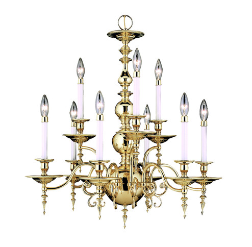 Kensington Nine Light Chandelier in Polished Brass (8|7449PB)