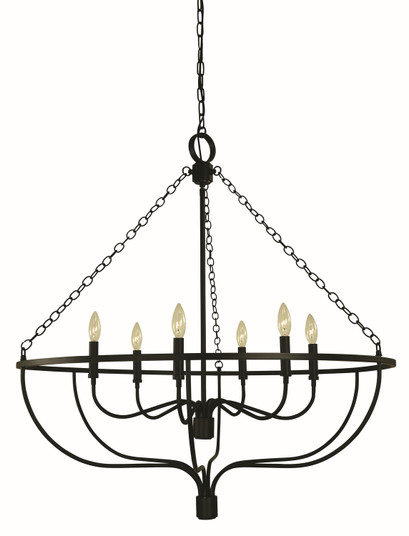 West Town Six Light Chandelier in Matte Black (8|5686MBLACK)