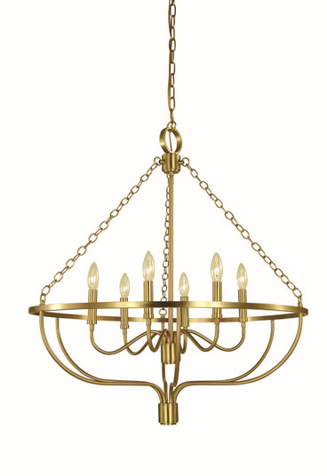 West Town Six Light Chandelier in Brushed Brass (8|5680BR)