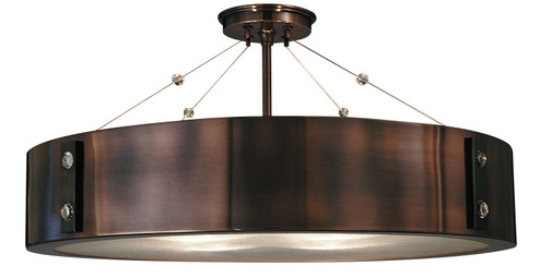 Oracle Four Light Flush / Semi-Flush Mount in Satin Pewter with Polished Nickel Accents (8|5394SPPN)