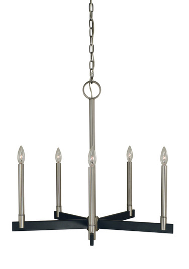 Jessica Five Light Chandelier in Brushed Nickel/Matte Black (8|5355BNMBLACK)