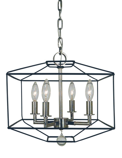 Isabella Four Light Dual Mount Chandelier in Polished Nickel with Matte Black Accents (8|5304PNMBLACK)