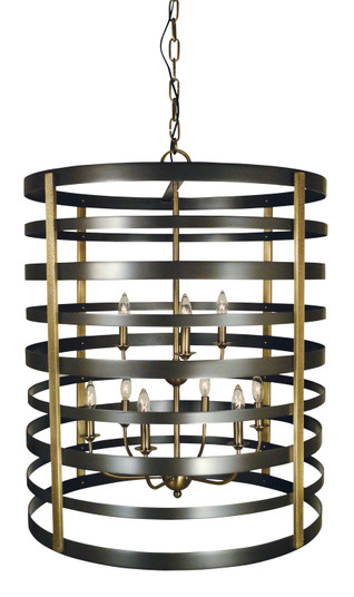 Pastoral Nine Light Foyer Chandelier in Mahogany Bronze with Antique Brass Accents (8|5098MBAB)