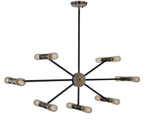 Nebula 14 Light Chandelier in Polished Nickel with Matte Black Accents (8|5088PNMBLACK)