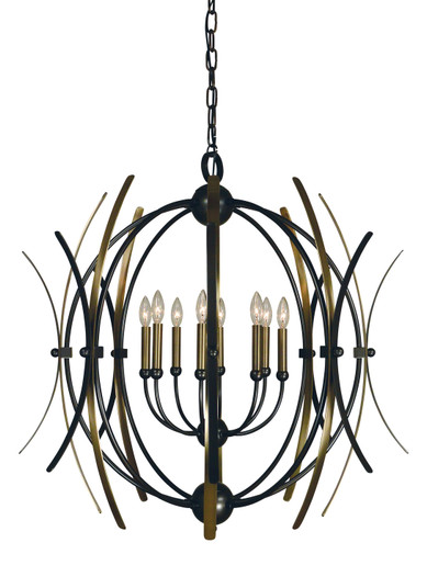 Monique Eight Light Chandelier in Mahogany Bronze with Antique Brass Accents (8|5058MBAB)