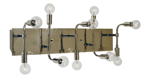 Fusion Ten Light Wall Sconce in Polished Nickel with Matte Black Accents (8|5019PNMBLACK)