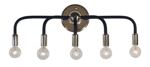 Candide Five Light Wall Sconce in Polished Nickel with Matte Black Accents (8|5005PNSP)
