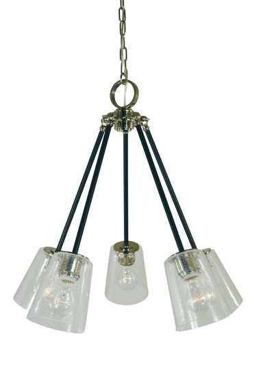 Felix Five Light Chandelier in Polished Nickel with Matte Black Accents (8|4999PNMBLACK)