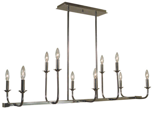 Boulevard Ten Light Island Chandelier in Polished Nickel (8|4983PN)