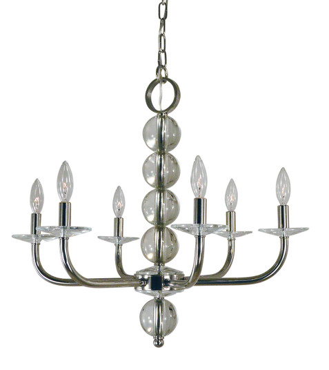 Glamour Six Light Chandelier in Polished Nickel (8|4966PN)