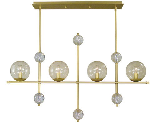 Solaris Four Light Island Chandelier in Satin Brass (8|4944SB)