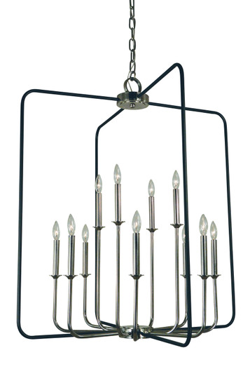 Boulevard 12 Light Chandelier in Antique Brass with Matte Black Accents (8|4912ABMBLACK)