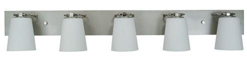 Mercer Five Light Bath in Satin Pewter with Polished Nickel (8|4855SPPNWH)