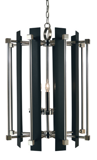 Louvre Five Light Foyer Chandelier in Polished Nickel with Matte Black (8|4805PNMBLACK)