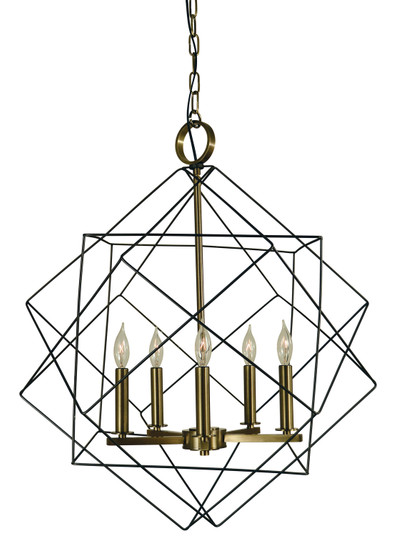 Etoile Five Light Chandelier in Mahogany Bronze with Antique Brass (8|4705MBAB)