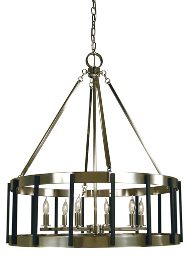Pantheon Six Light Chandelier in Satin Pewter with Polished Nickel (8|4668SPPN)