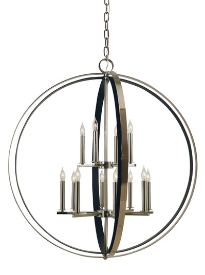 Constellation 12 Light Foyer Chandelier in Polished Nickel with Matte Black (8|4658PNMBLACK)