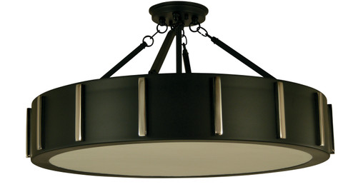 Pantheon Four Light Flush / Semi-Flush Mount in Matte Black with Polished Nickel (8|4596MBLACKPN)