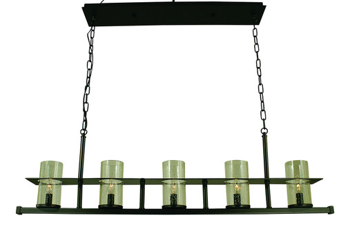 Hammersmith Five Light Island Chandelier in Mahogany Bronze with Clear Glass (8|4438MBC)
