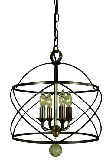 Nantucket Four Light Chandelier in Mahogany Bronze and Polished Nickel (8|4414MBPN) Nantucket Four Light Chandelier in Mahogany Bronze and Polished Nickel (8|4414MBPN)