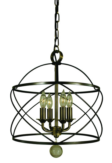 Nantucket Four Light Chandelier in Mahogany Bronze and Antique Brass (8|4414MBAB)