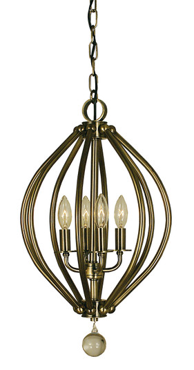 Dewdrop Four Light Chandelier in Antique Brass (8|4344AB)