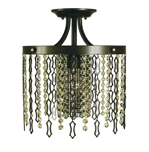 Penelope One Light Flush / Semi-Flush Mount in Mahogany Bronze (8|2953MB)