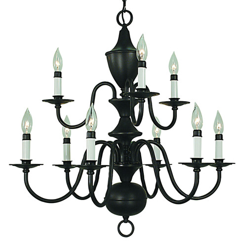 Jamestown Nine Light Chandelier in Matte Black (8|2529MBLACK)