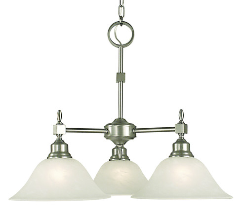 Taylor Three Light Chandelier in Polished Nickel with Champagne Marble Glass Shade (8|2439PNCM)