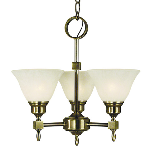 Taylor Three Light Chandelier in Polished Brass with Champagne Marble Glass Shade (8|2438PBCM)