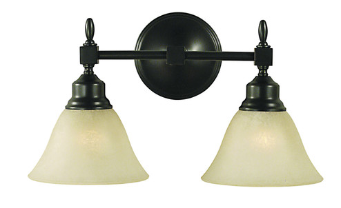 Taylor Two Light Wall Sconce in Mahogany Bronze with White Marble Glass Shade (8|2432MBWH)