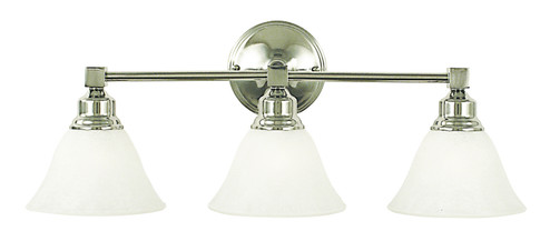 Taylor Three Light Wall Sconce in Polished Nickel with White Marble Glass Shade (8|2423PNWH)