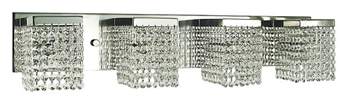 Gemini Four Light Wall Sconce in Polished Silver with Clear Crystal (8|1994PS)